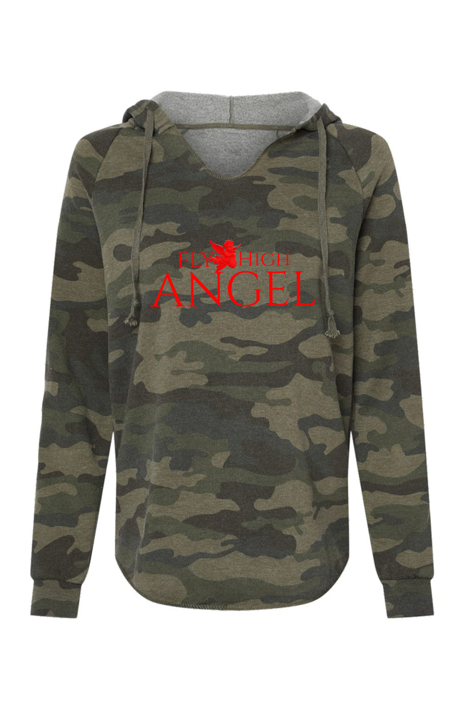 Fly High Angel Women’s Lightweight Camo Hooded Swe