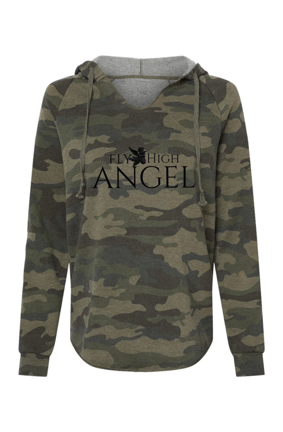 Fly High Angel Women’s Lightweight Camo Hooded Swe