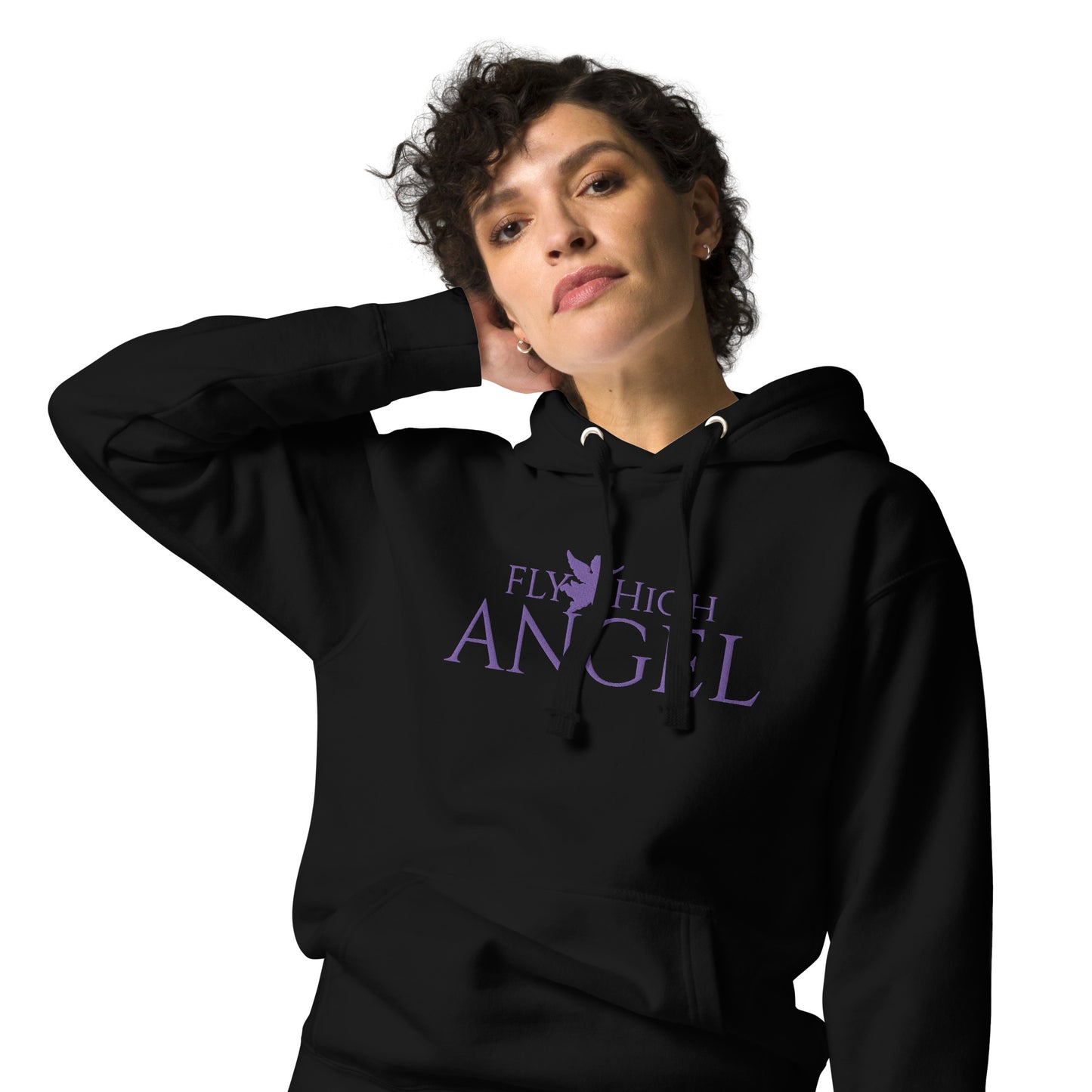 Embroidered Fly High Angel Unisex Hoodie
