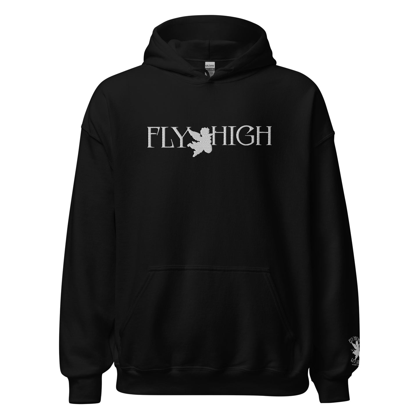 Embroidered Fly High Unisex Hoodie