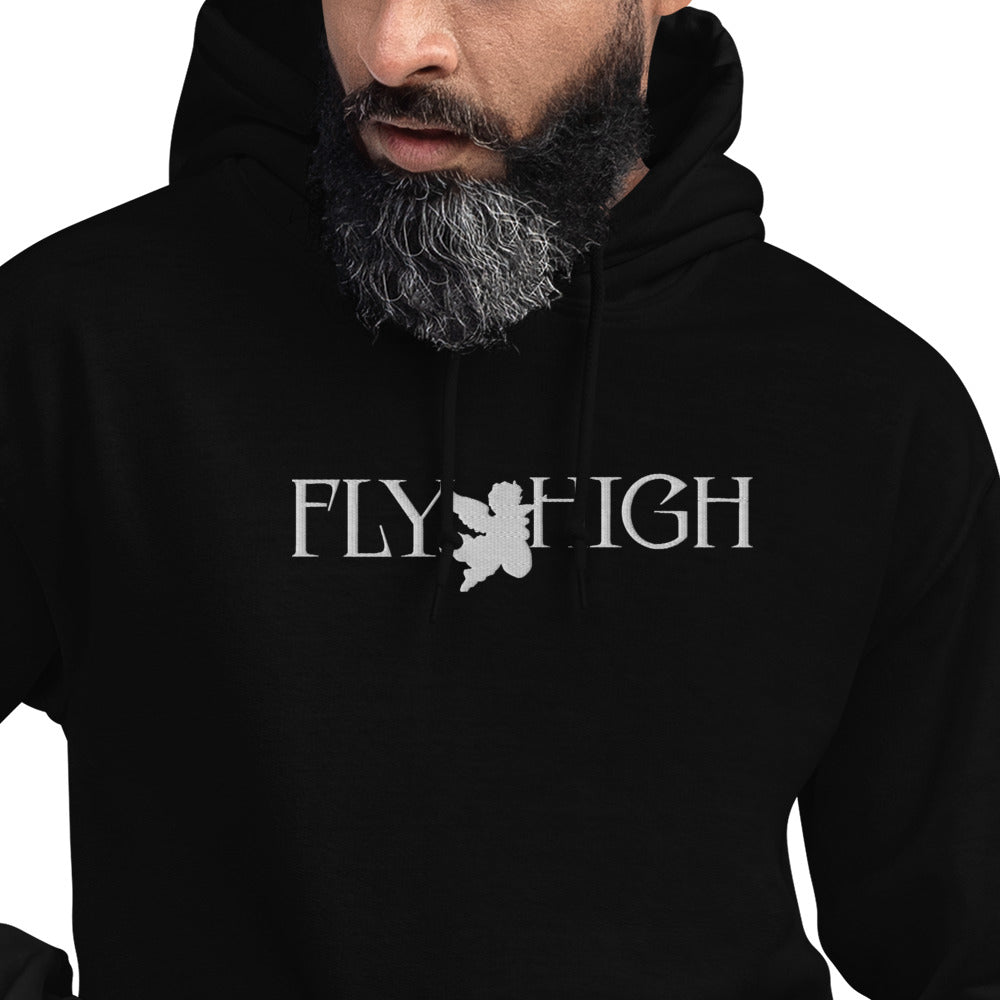 Embroidered Fly High Unisex Hoodie