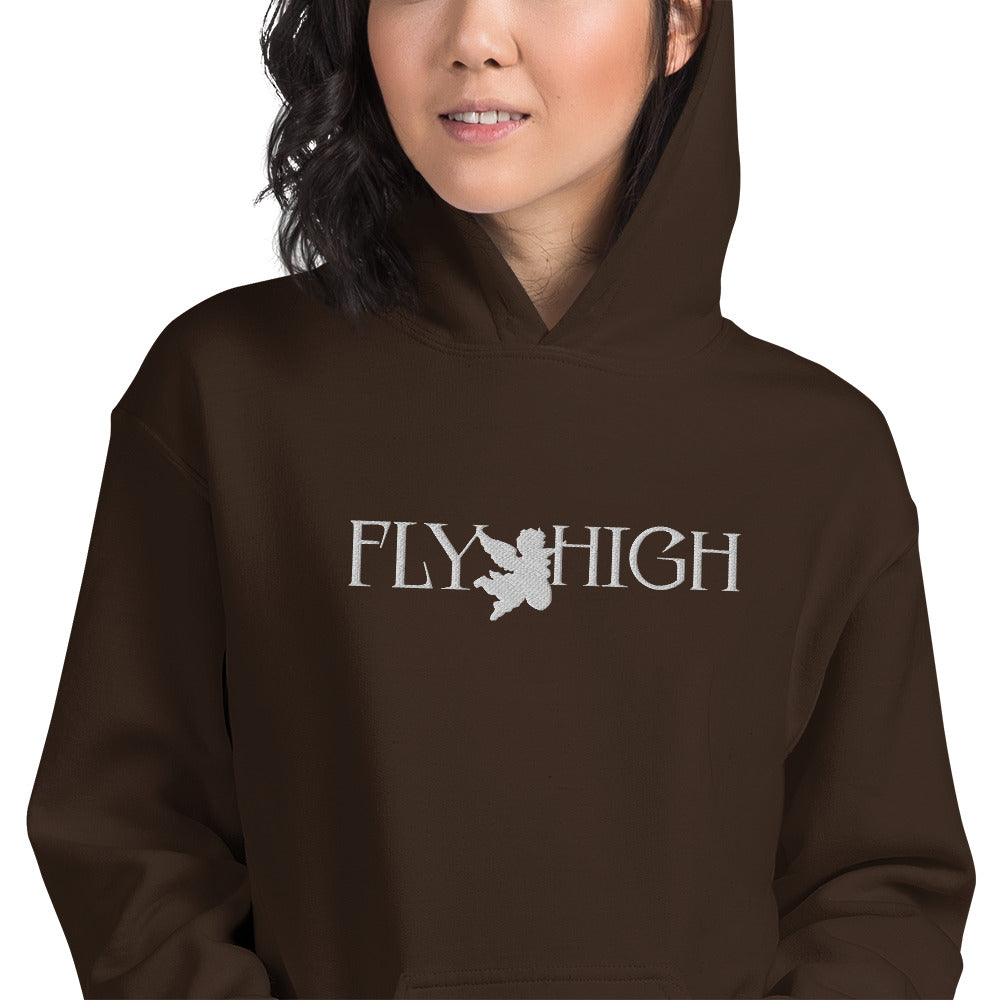 Embroidered Fly High Unisex Hoodie