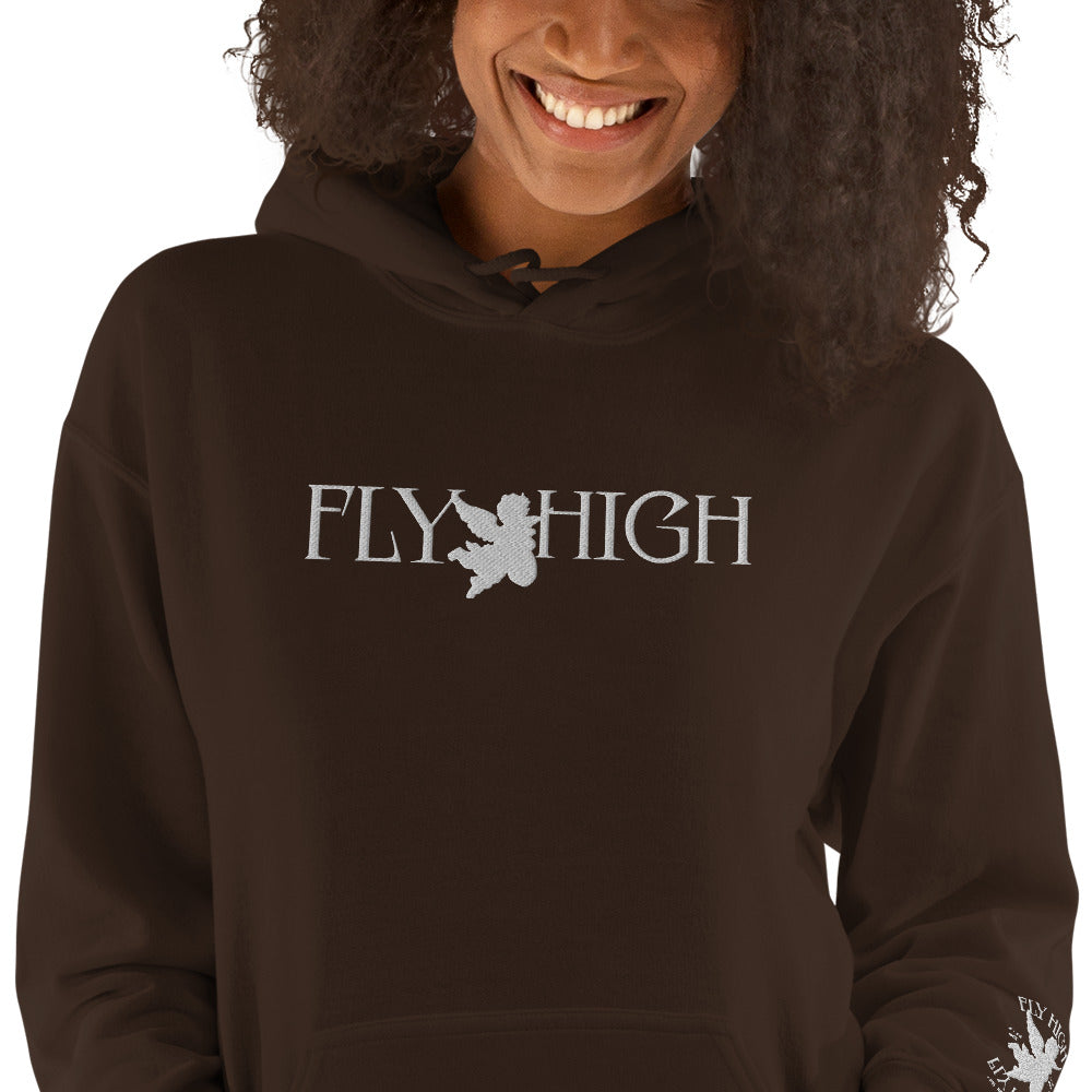 Embroidered Fly High Unisex Hoodie