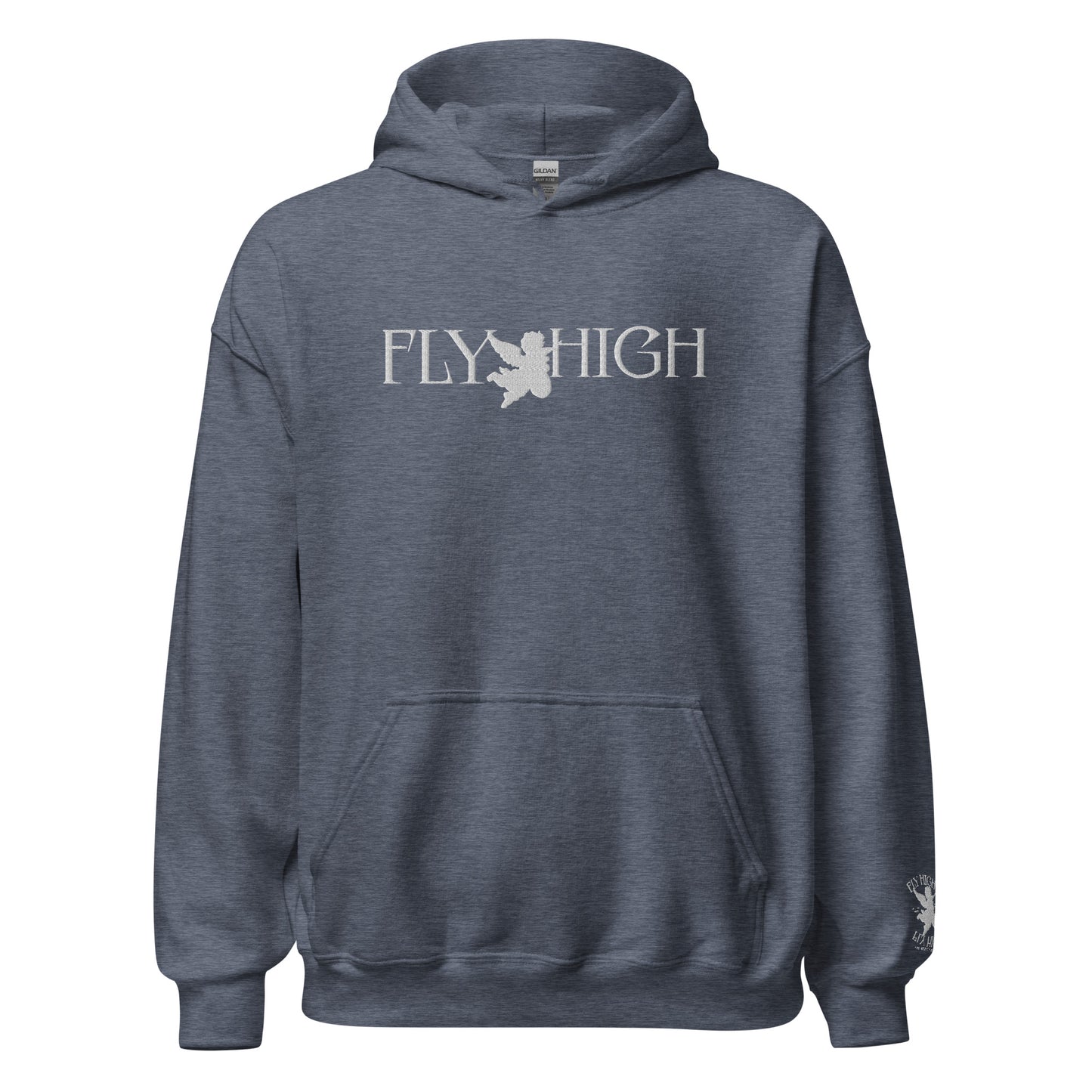 Embroidered Fly High Unisex Hoodie