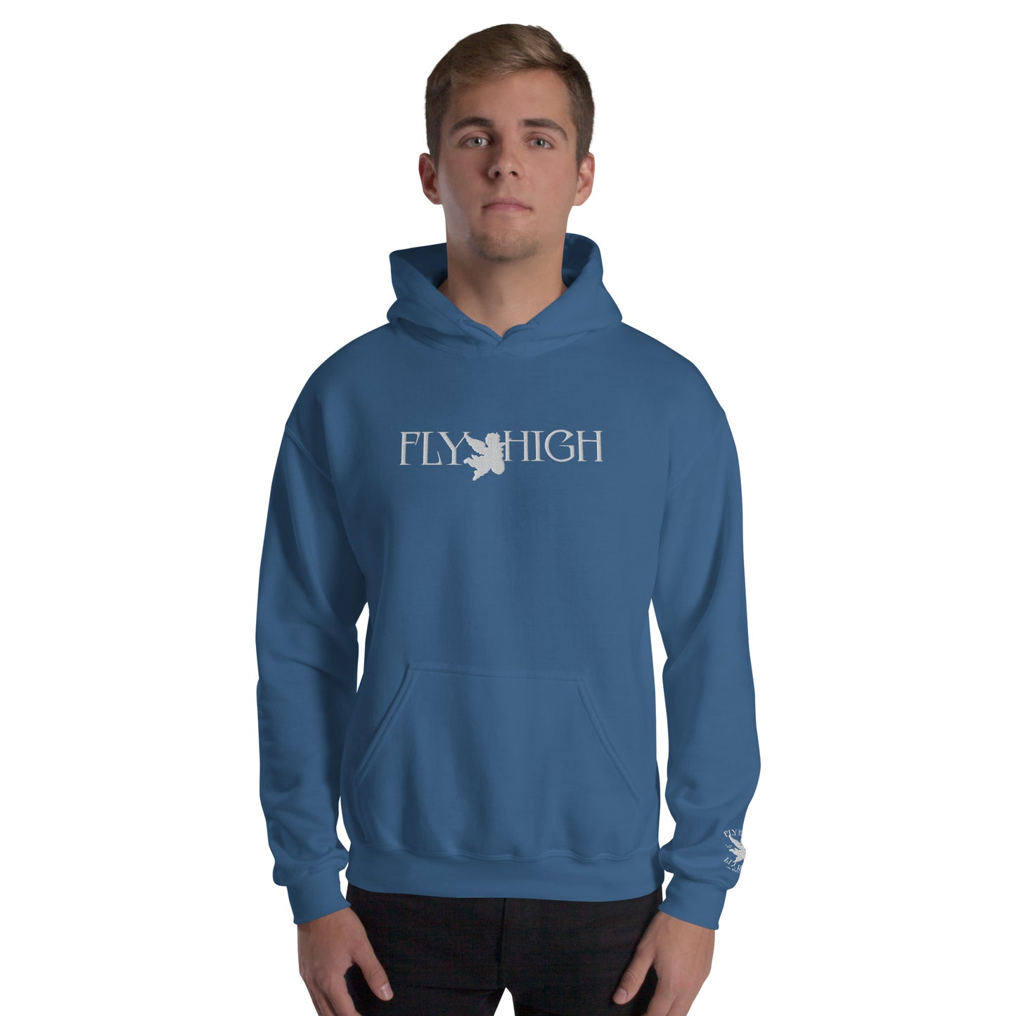 Embroidered Fly High Unisex Hoodie