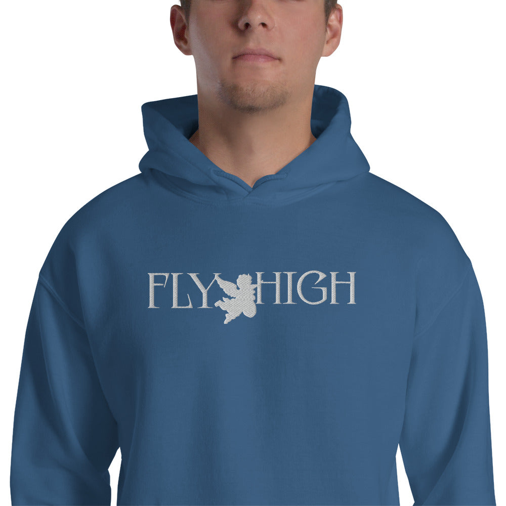 Embroidered Fly High Unisex Hoodie