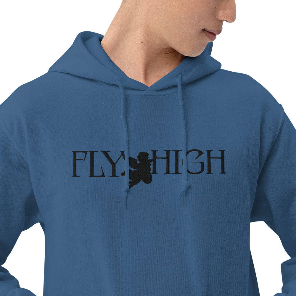 Embroidered Fly High Unisex Hoodie