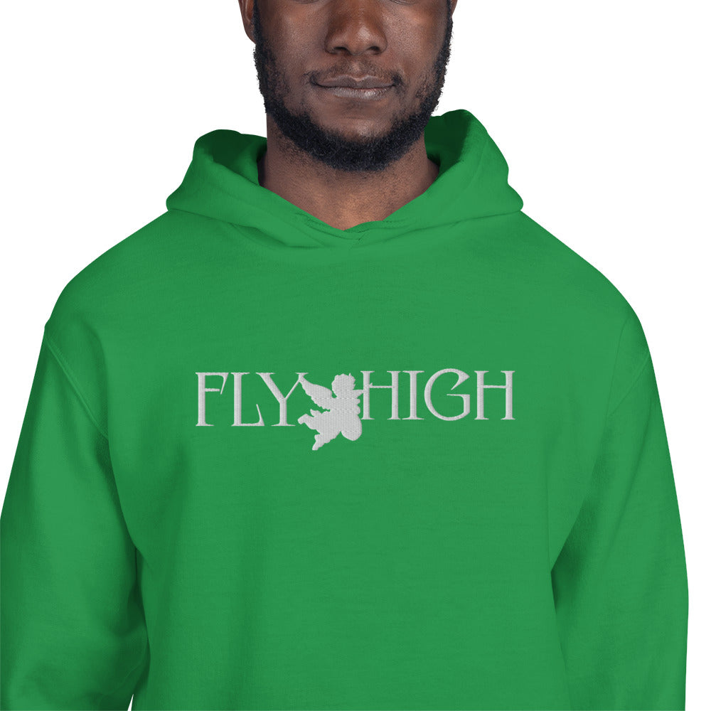 Embroidered Fly High Unisex Hoodie