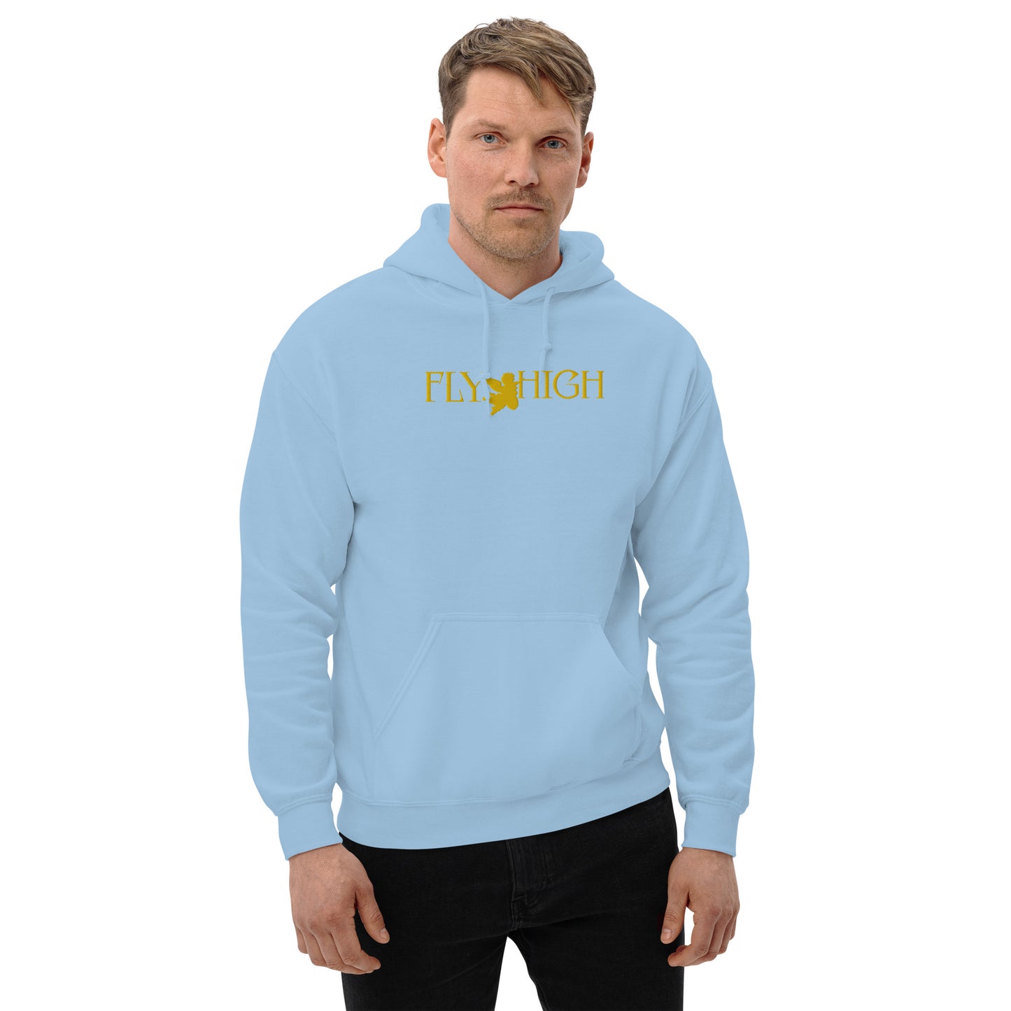 Embroidered Fly High Unisex Hoodie