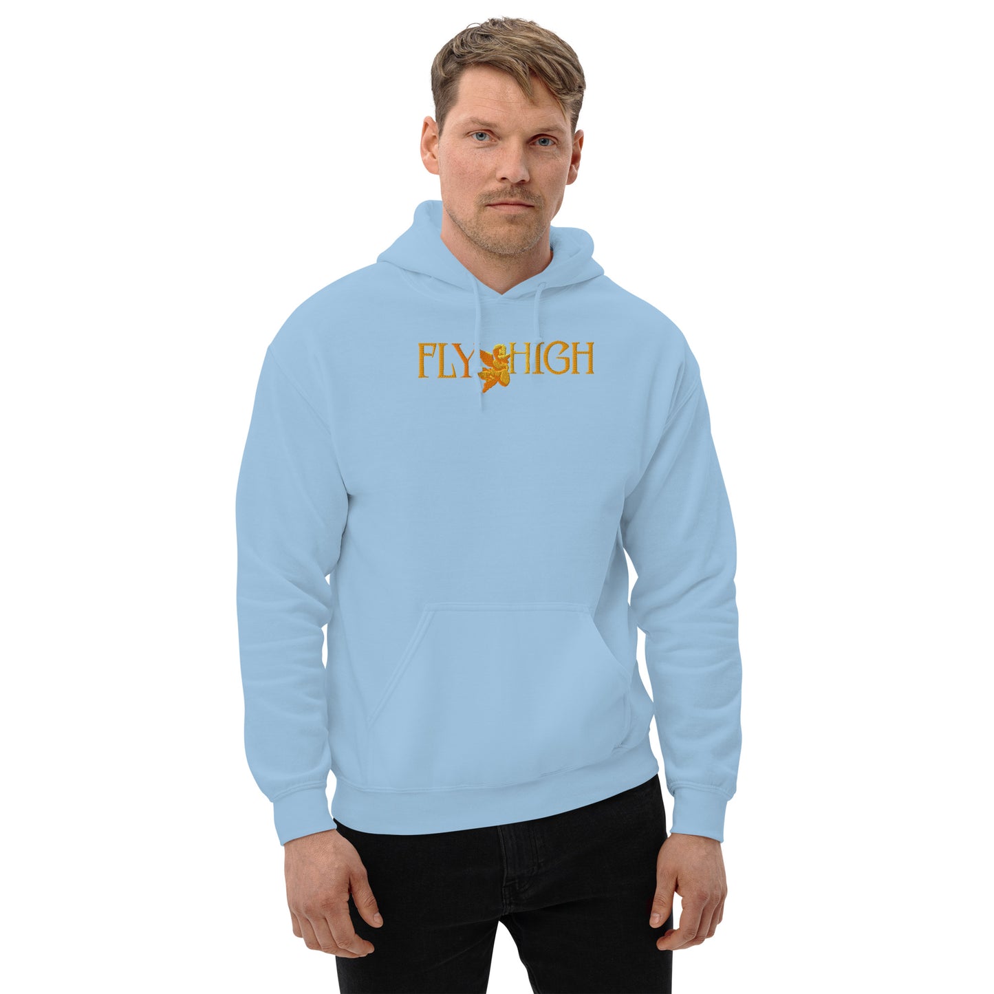 Embroidered Fly High Unisex Hoodie