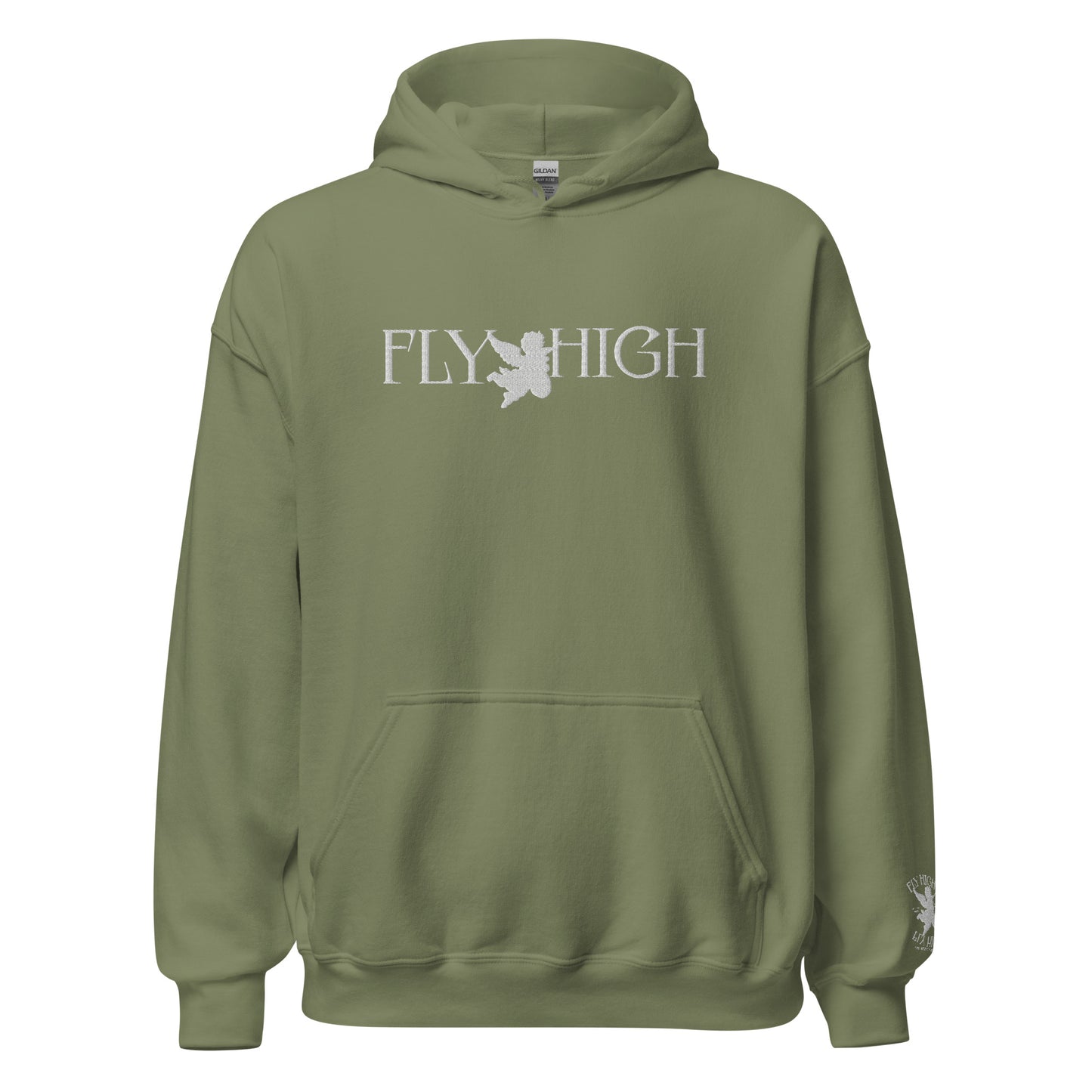 Embroidered Fly High Unisex Hoodie