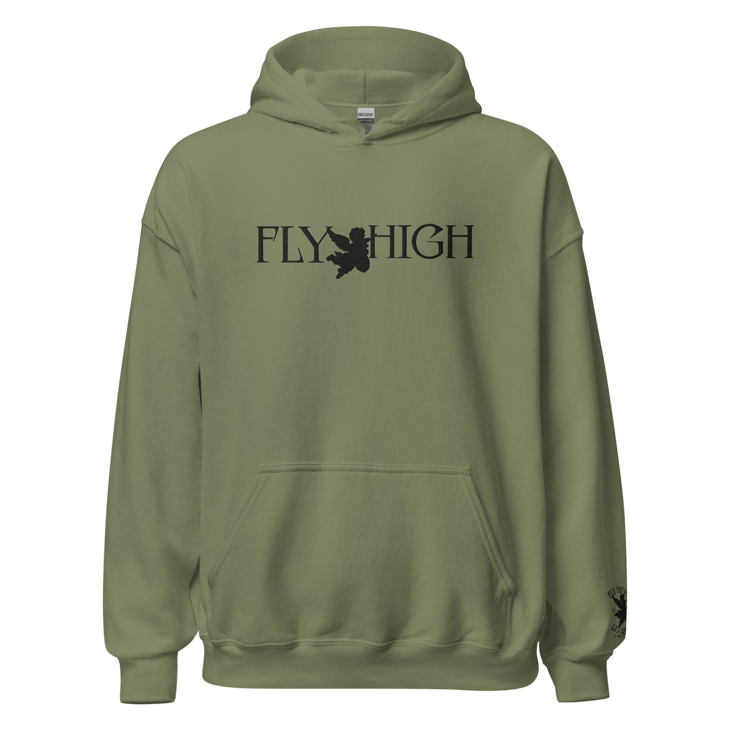 Embroidered Fly High Unisex Hoodie