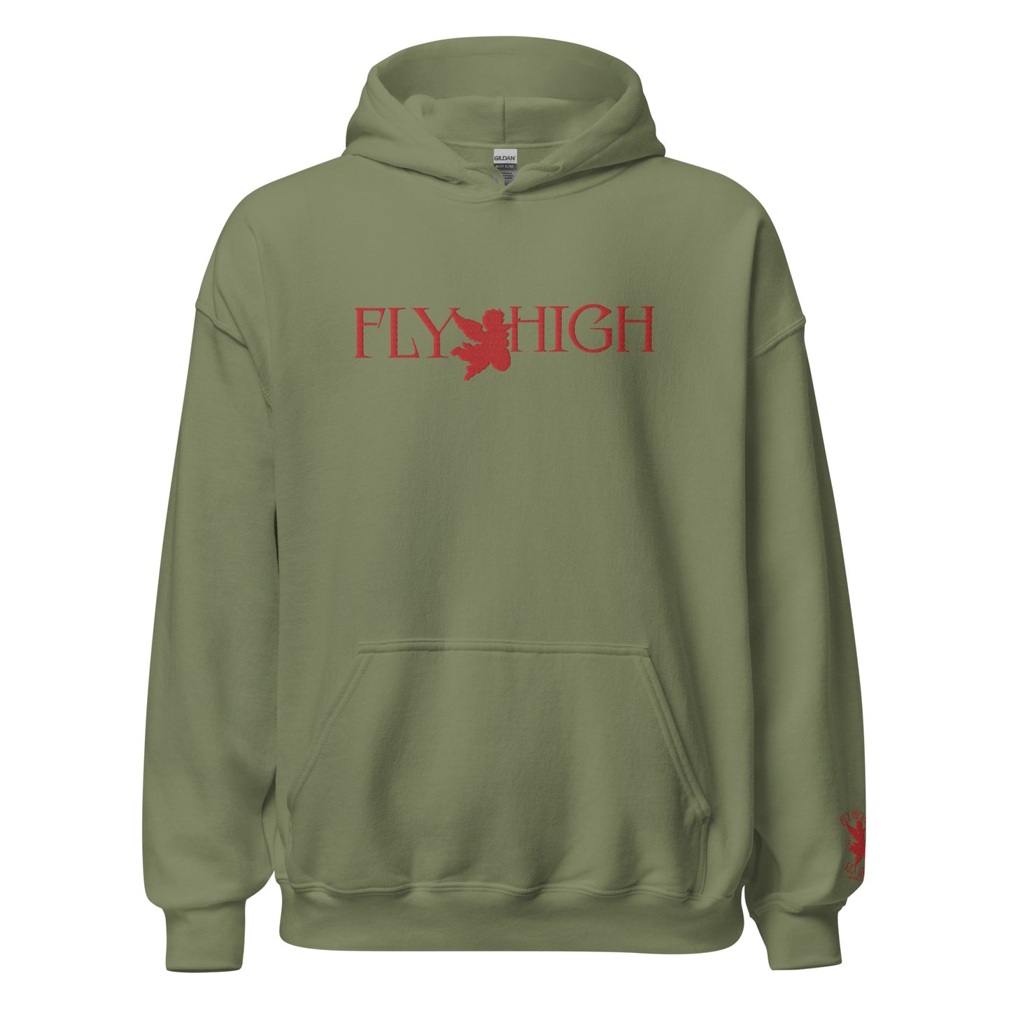 Embroidered Fly High Unisex Hoodie