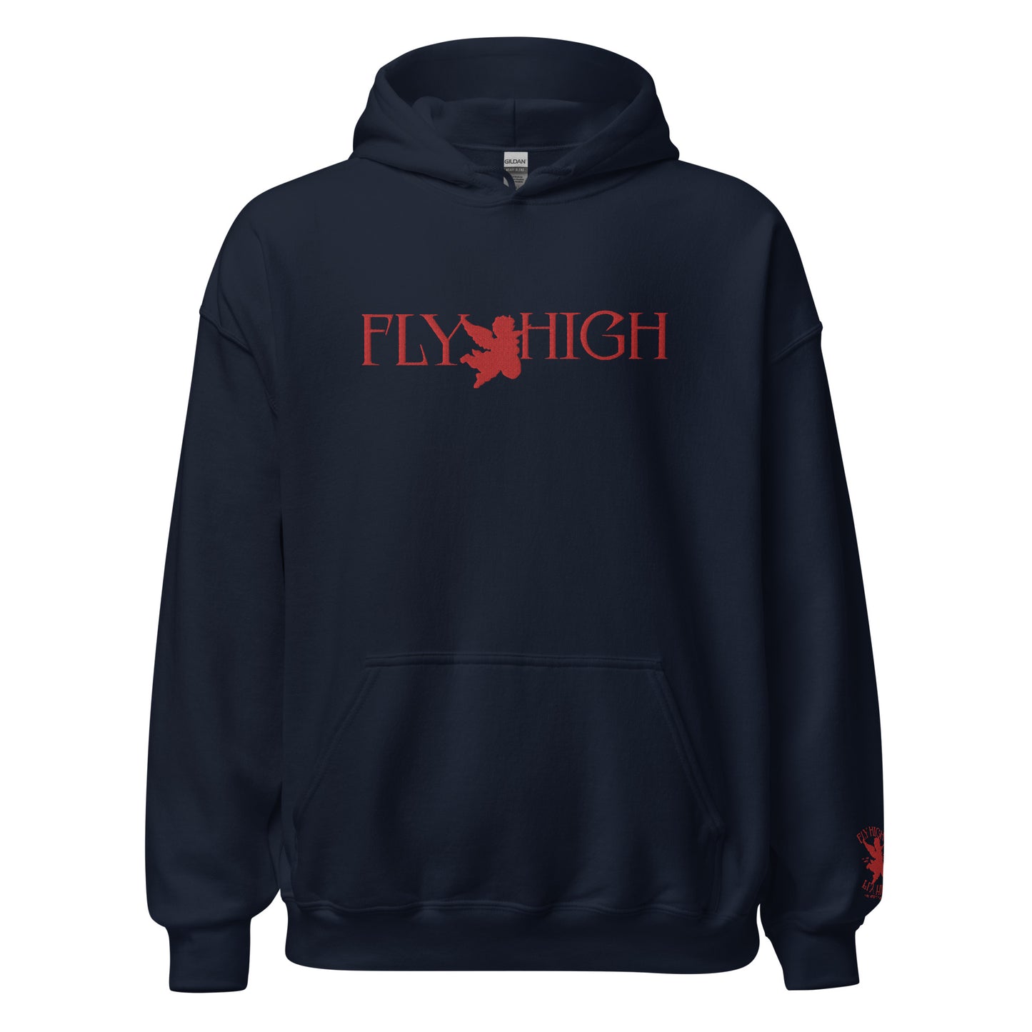 Embroidered Fly High Unisex Hoodie