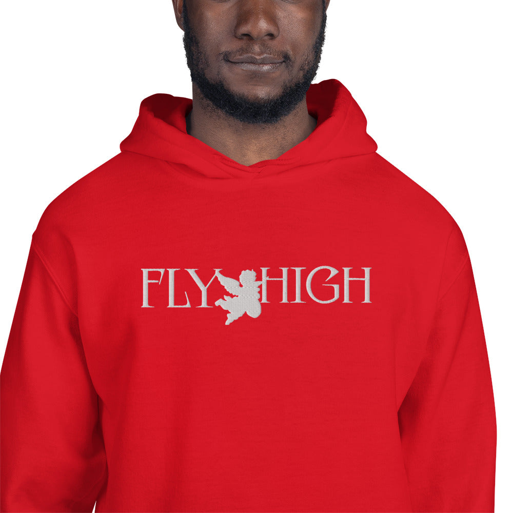 Embroidered Fly High Unisex Hoodie