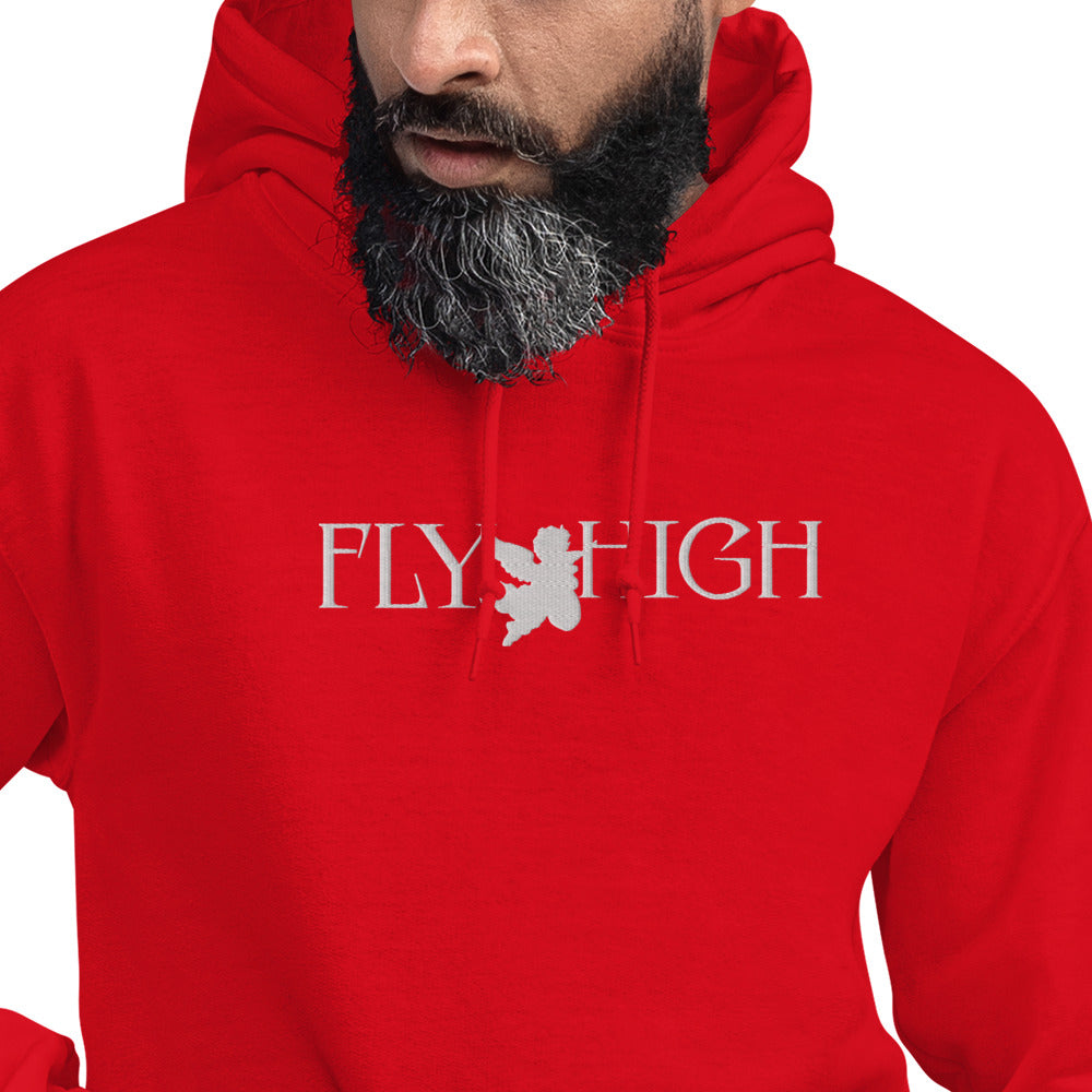 Embroidered Fly High Unisex Hoodie