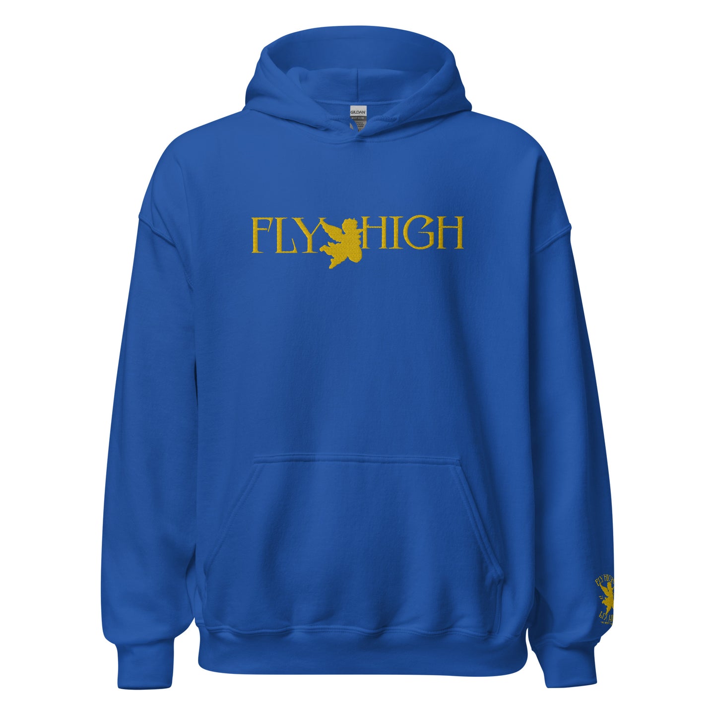 Embroidered Fly High Unisex Hoodie