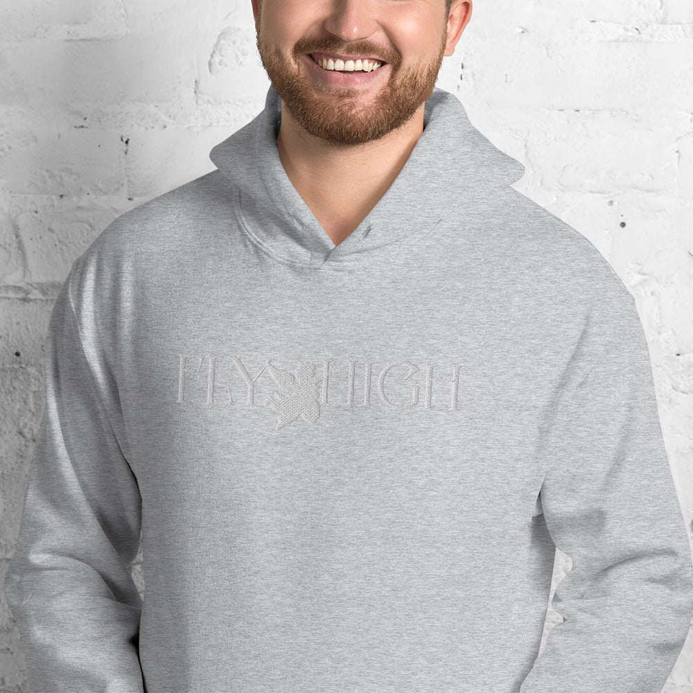 Embroidered Fly High Unisex Hoodie