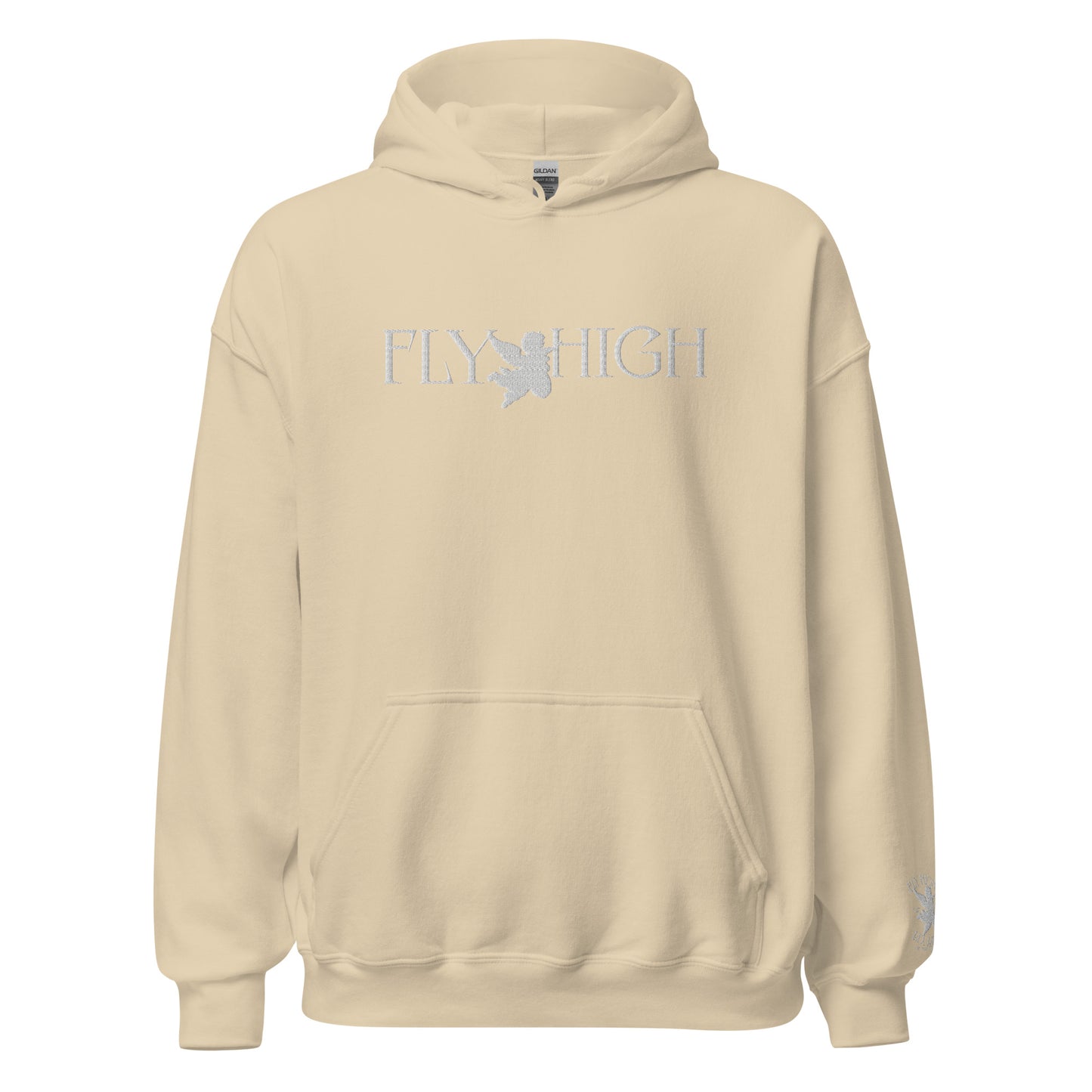 Embroidered Fly High Unisex Hoodie