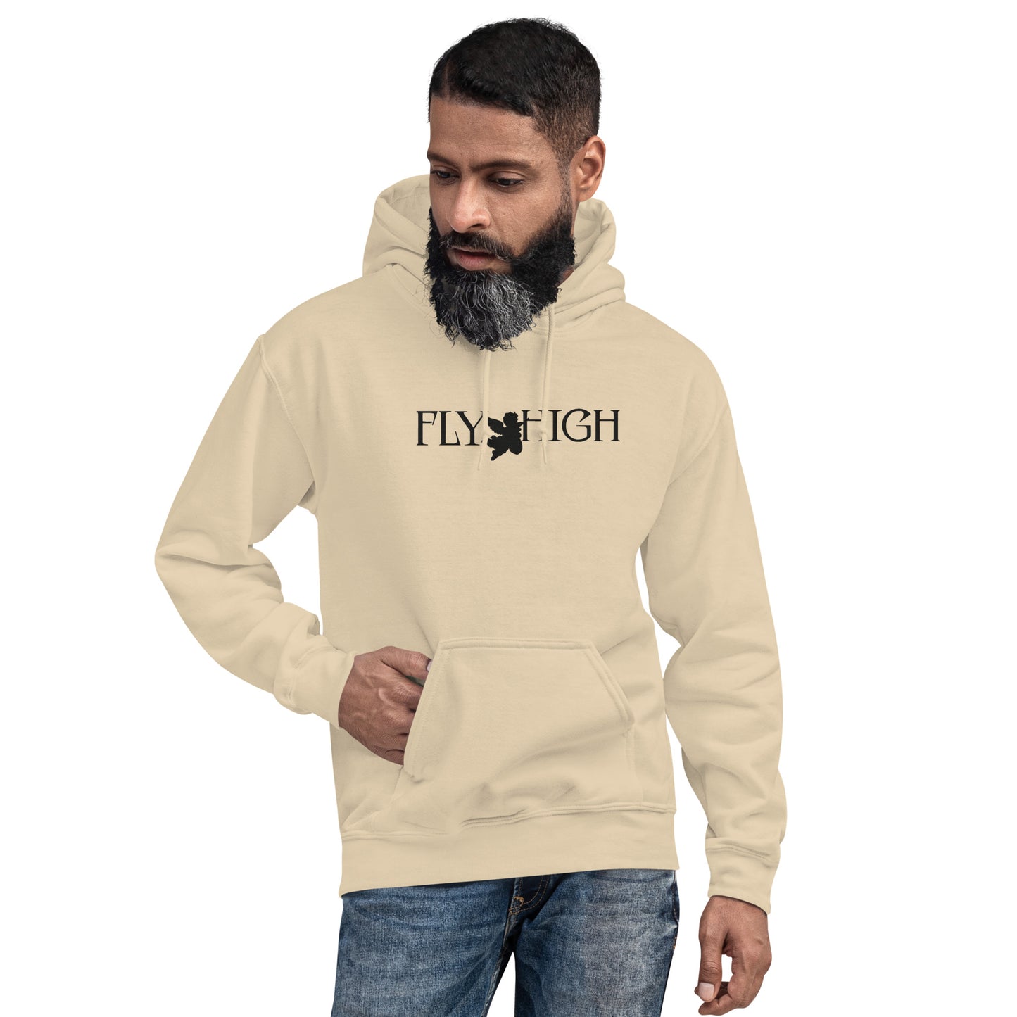 Embroidered Fly High Unisex Hoodie