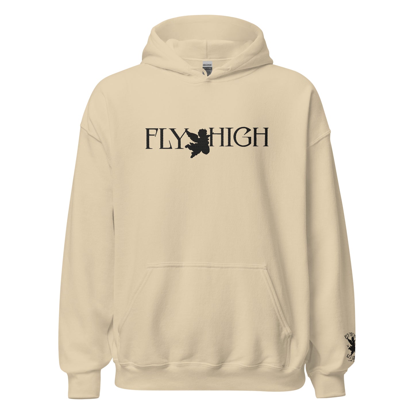 Embroidered Fly High Unisex Hoodie