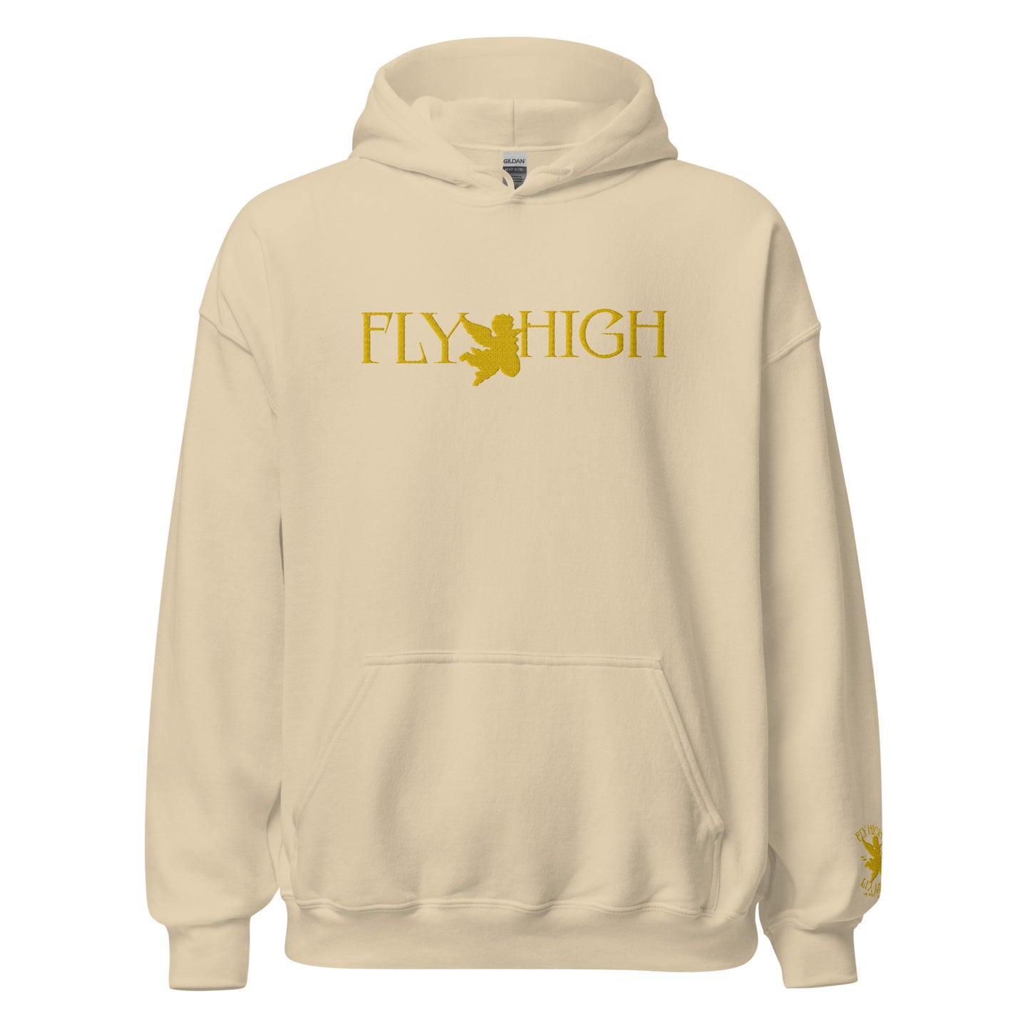 Embroidered Fly High Unisex Hoodie