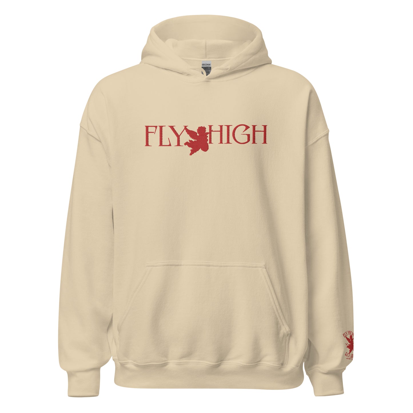 Embroidered Fly High Unisex Hoodie