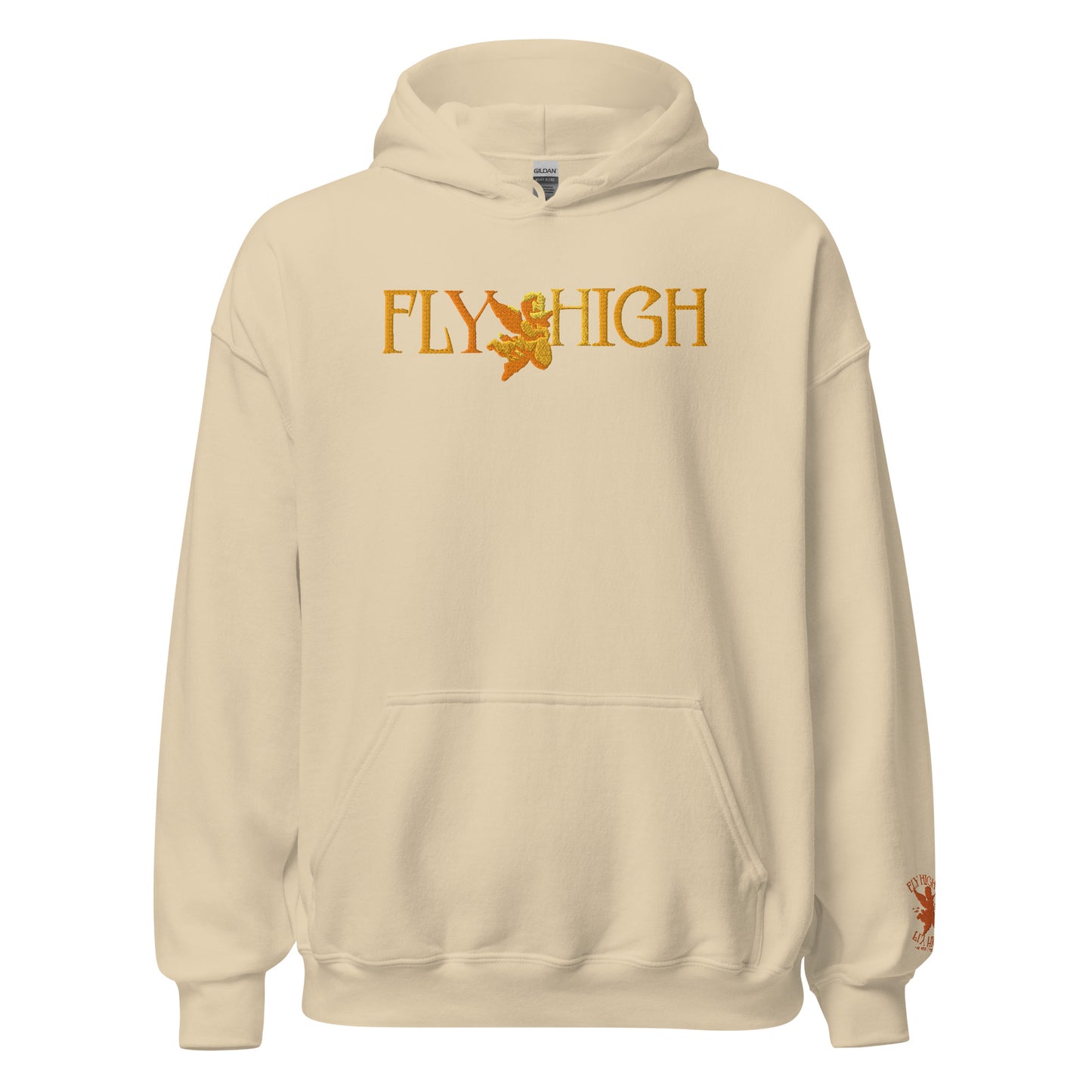 Embroidered Fly High Unisex Hoodie