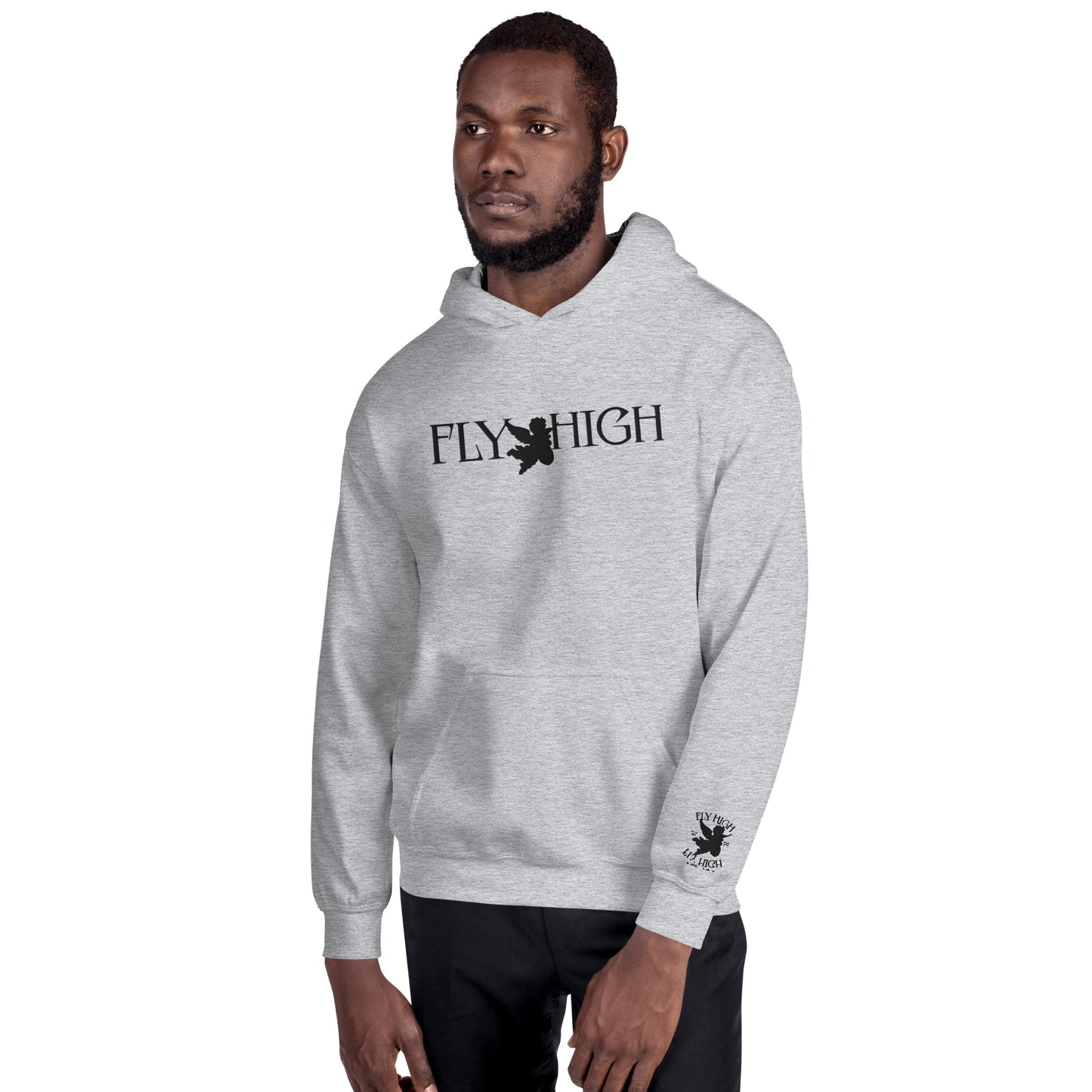 Embroidered Fly High Unisex Hoodie