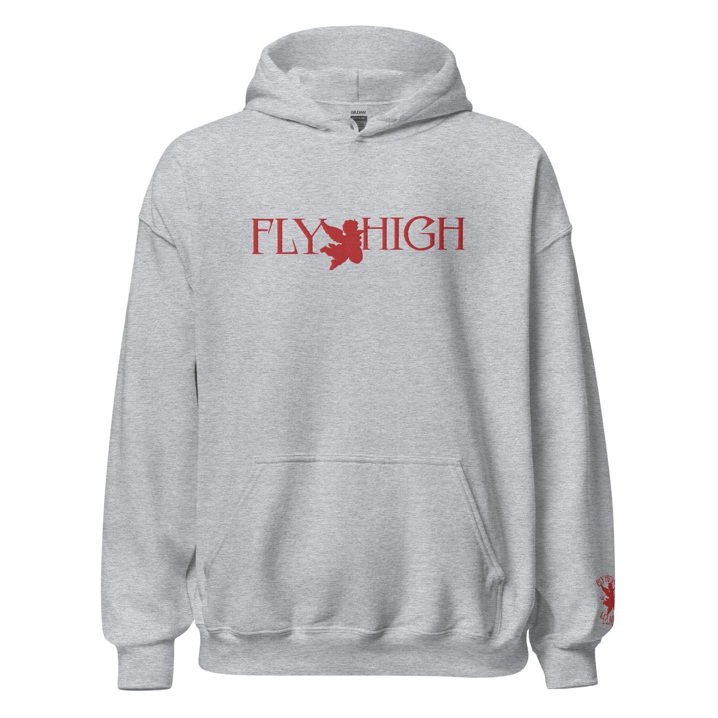 Embroidered Fly High Unisex Hoodie