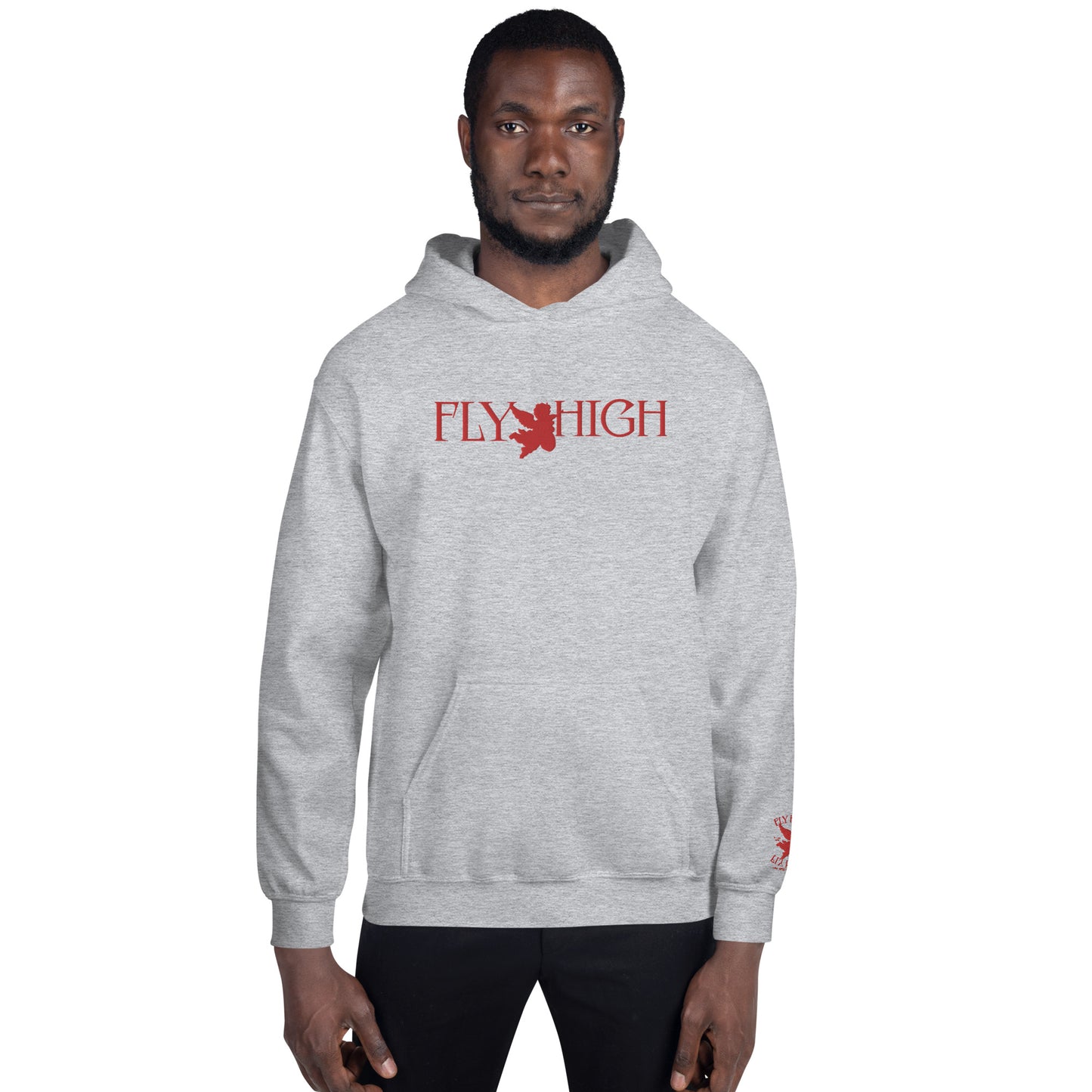 Embroidered Fly High Unisex Hoodie