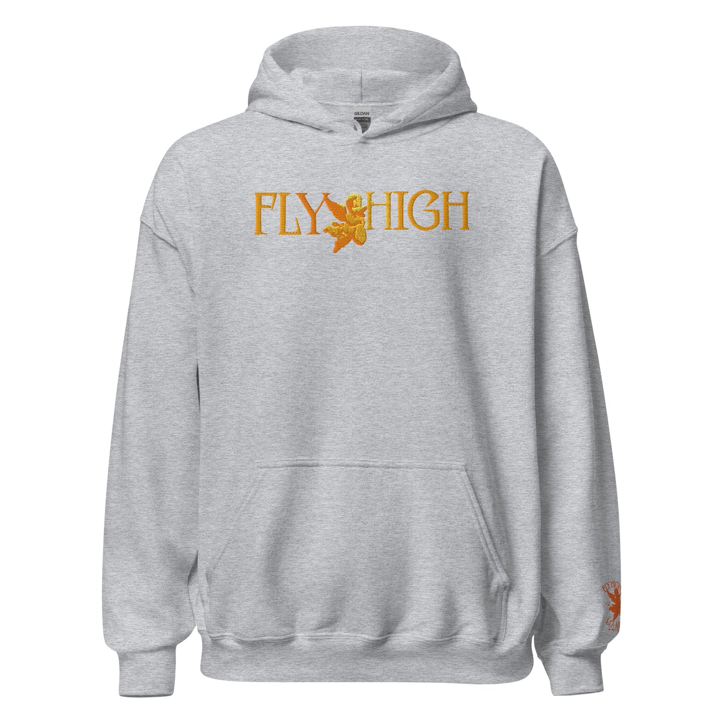 Embroidered Fly High Unisex Hoodie