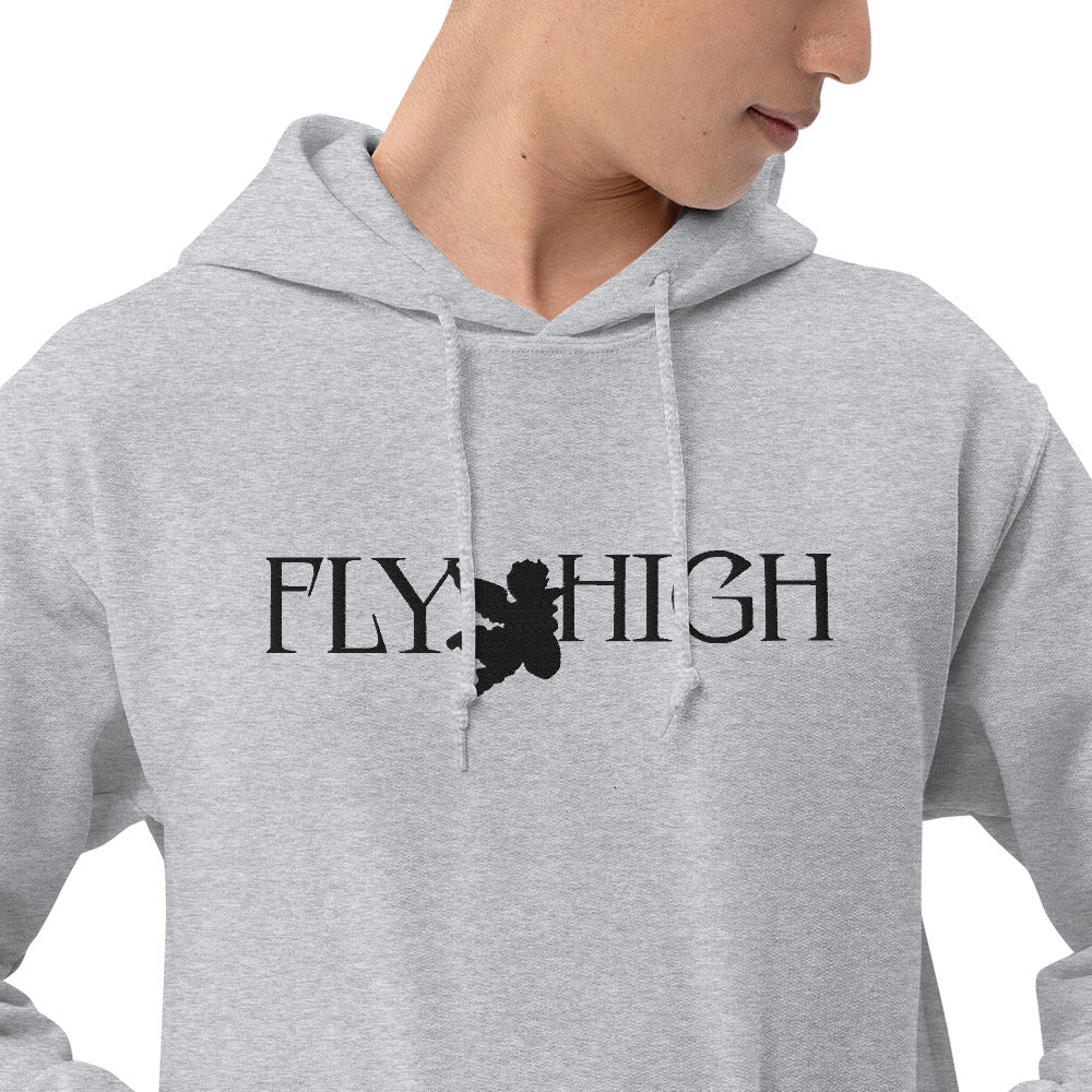 Embroidered Fly High Unisex Hoodie