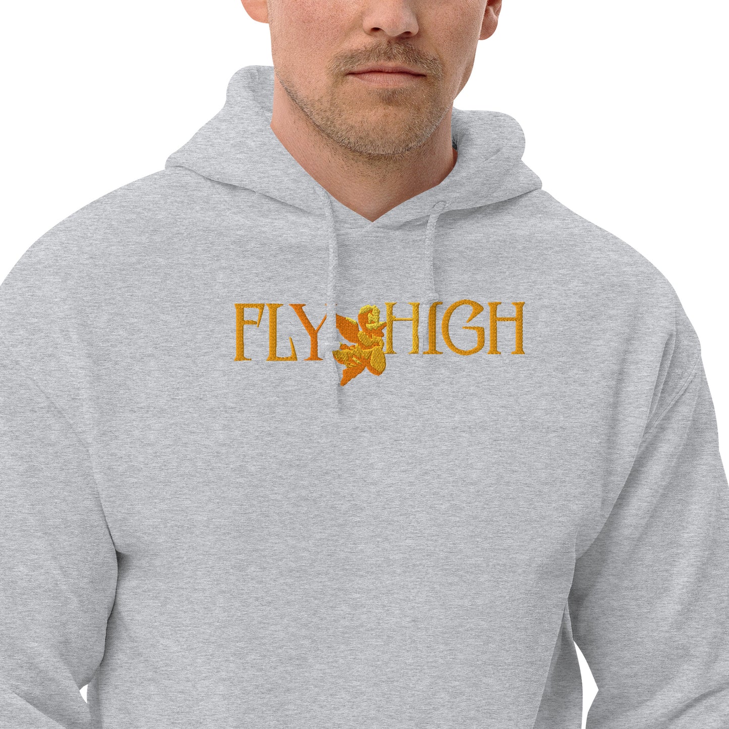 Embroidered Fly High Unisex Hoodie