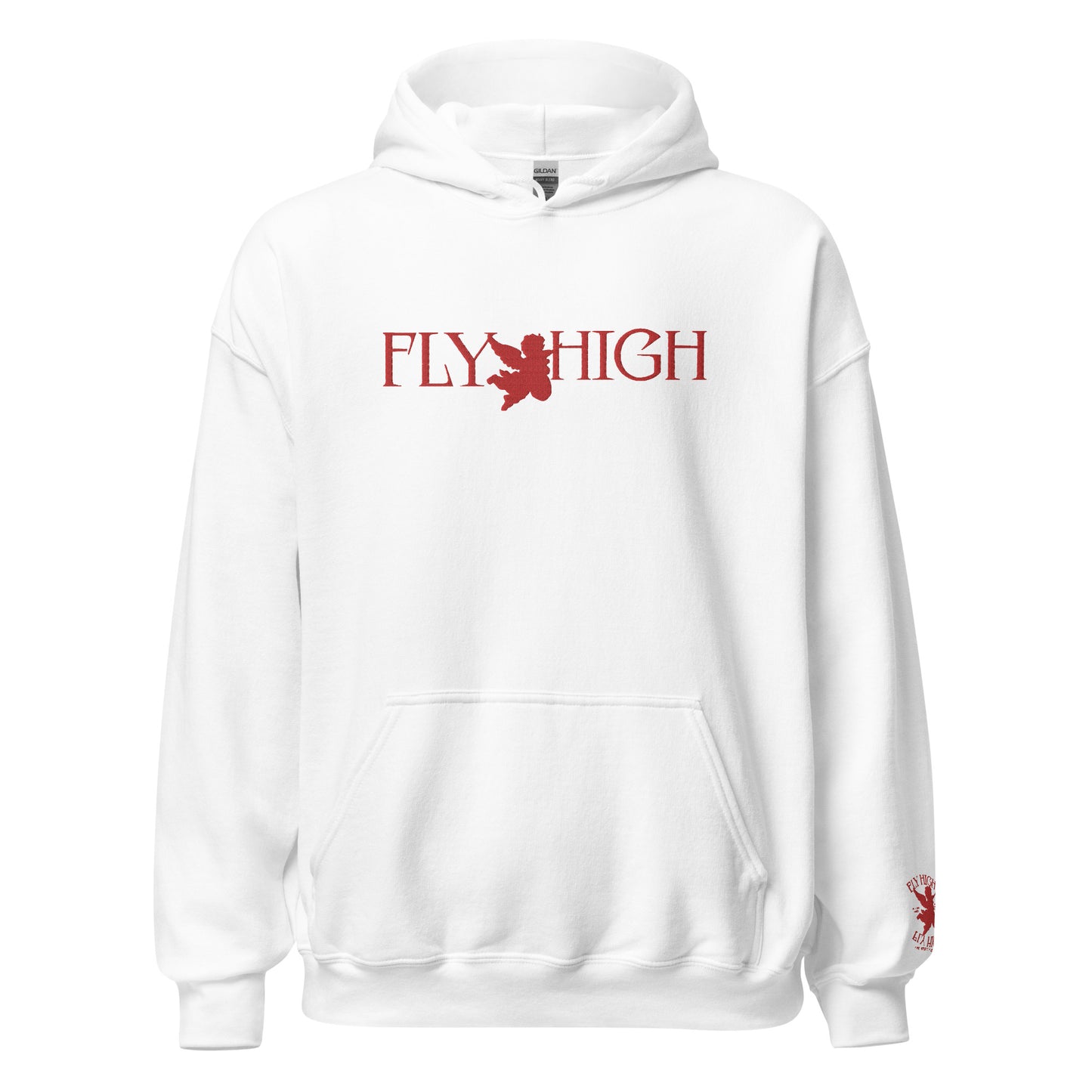 Embroidered Fly High Unisex Hoodie