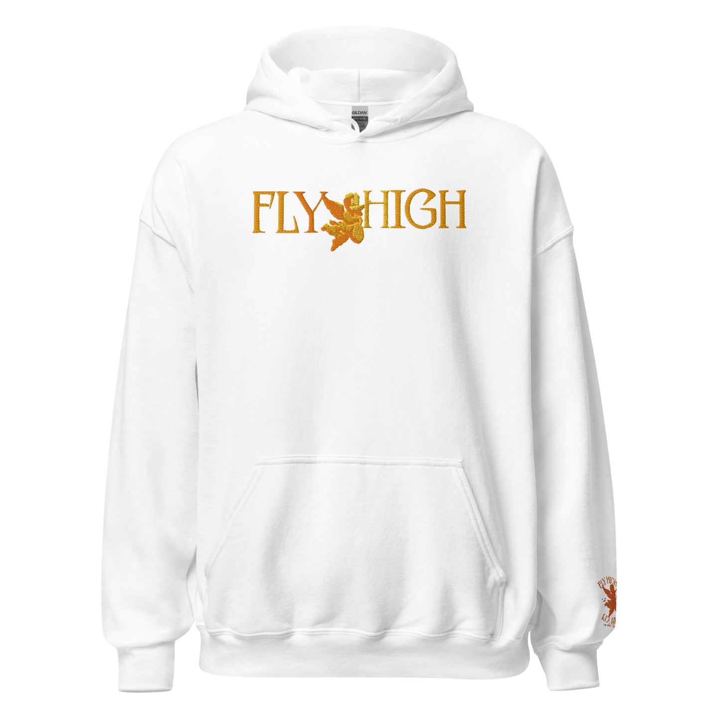 Embroidered Fly High Unisex Hoodie