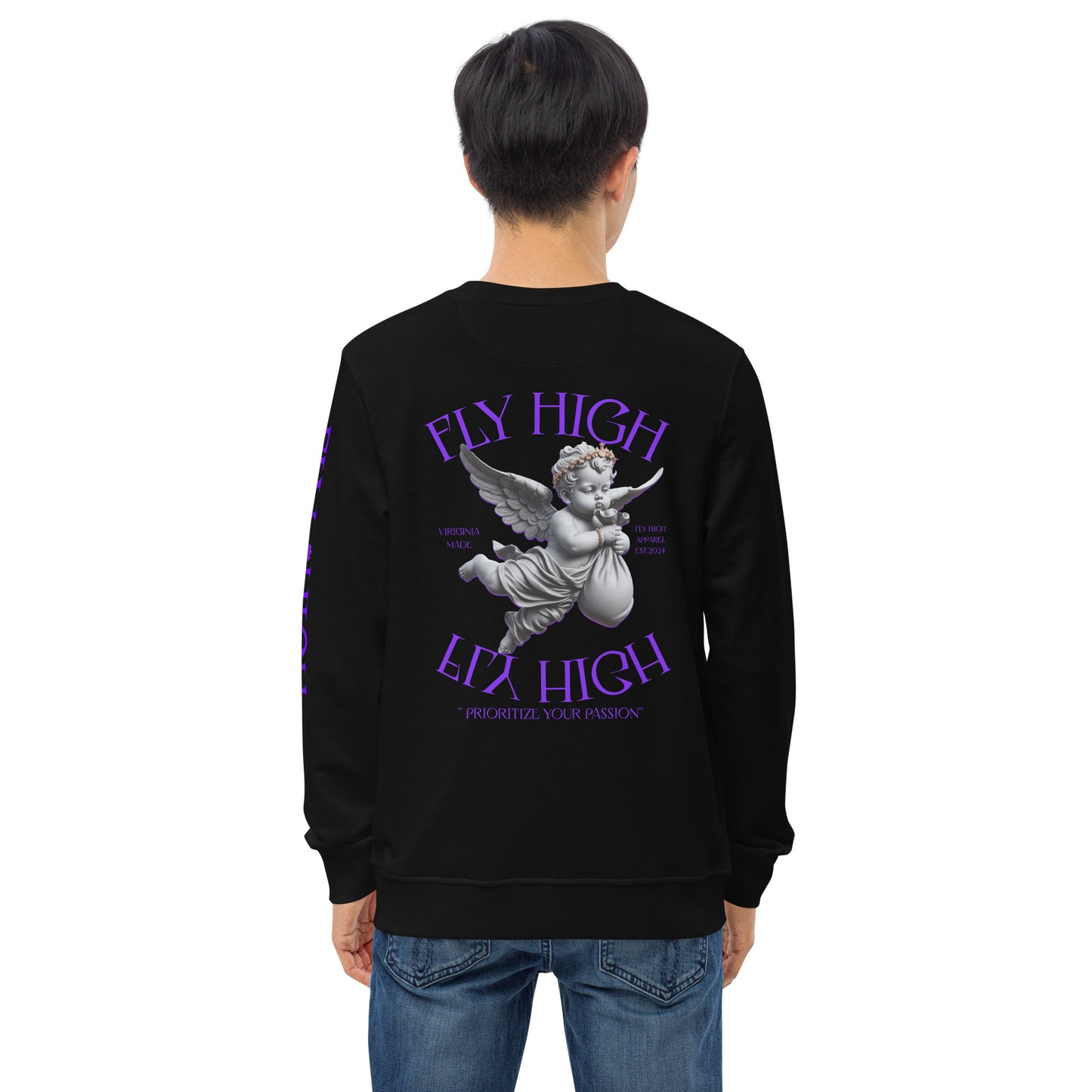 Fly High Unisex organic sweatshirt