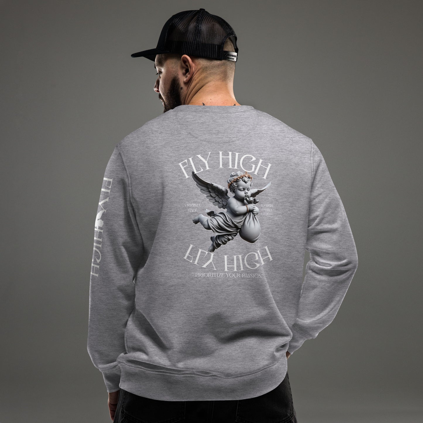 Fly High Unisex organic sweatshirt