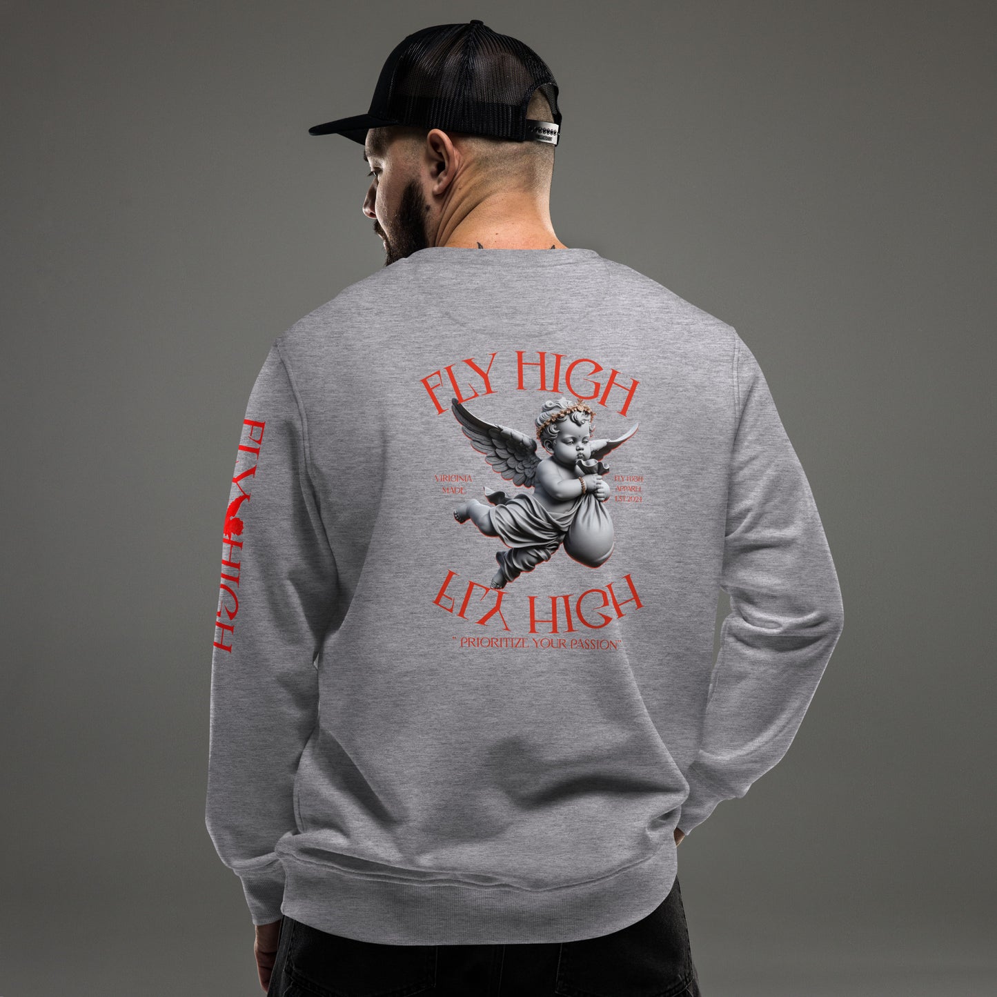 Fly High Unisex organic sweatshirt